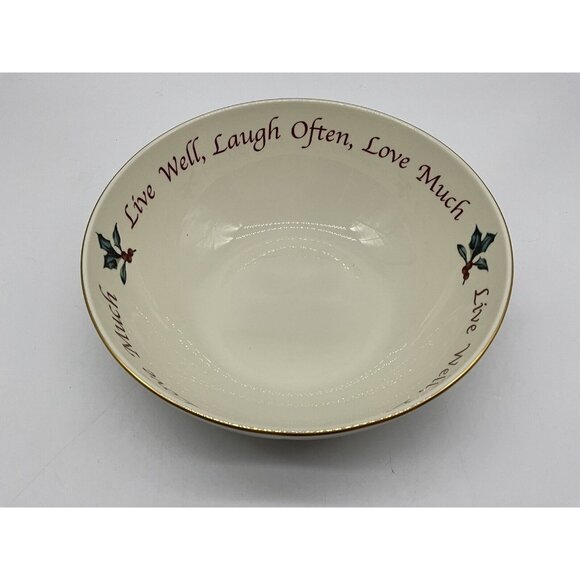 LENOX American Home Collection Winter Greetings 9 Inch Holiday BOWL Serveware - Picture 10 of 16